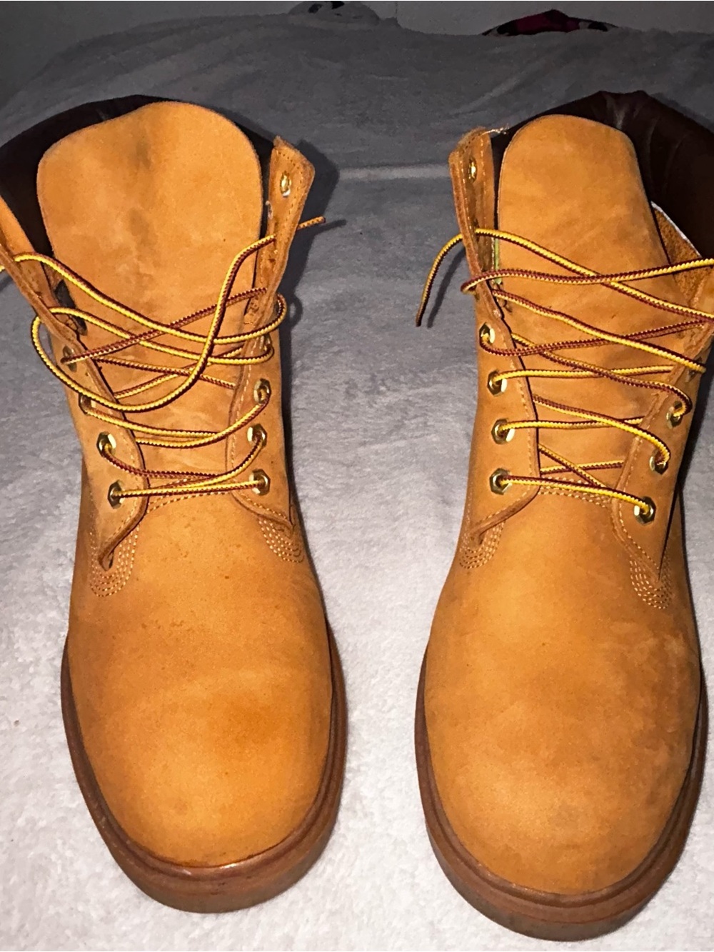 Timberland Wheat Nubuck Work Boots with Brown Collar - Picture 2 of 14